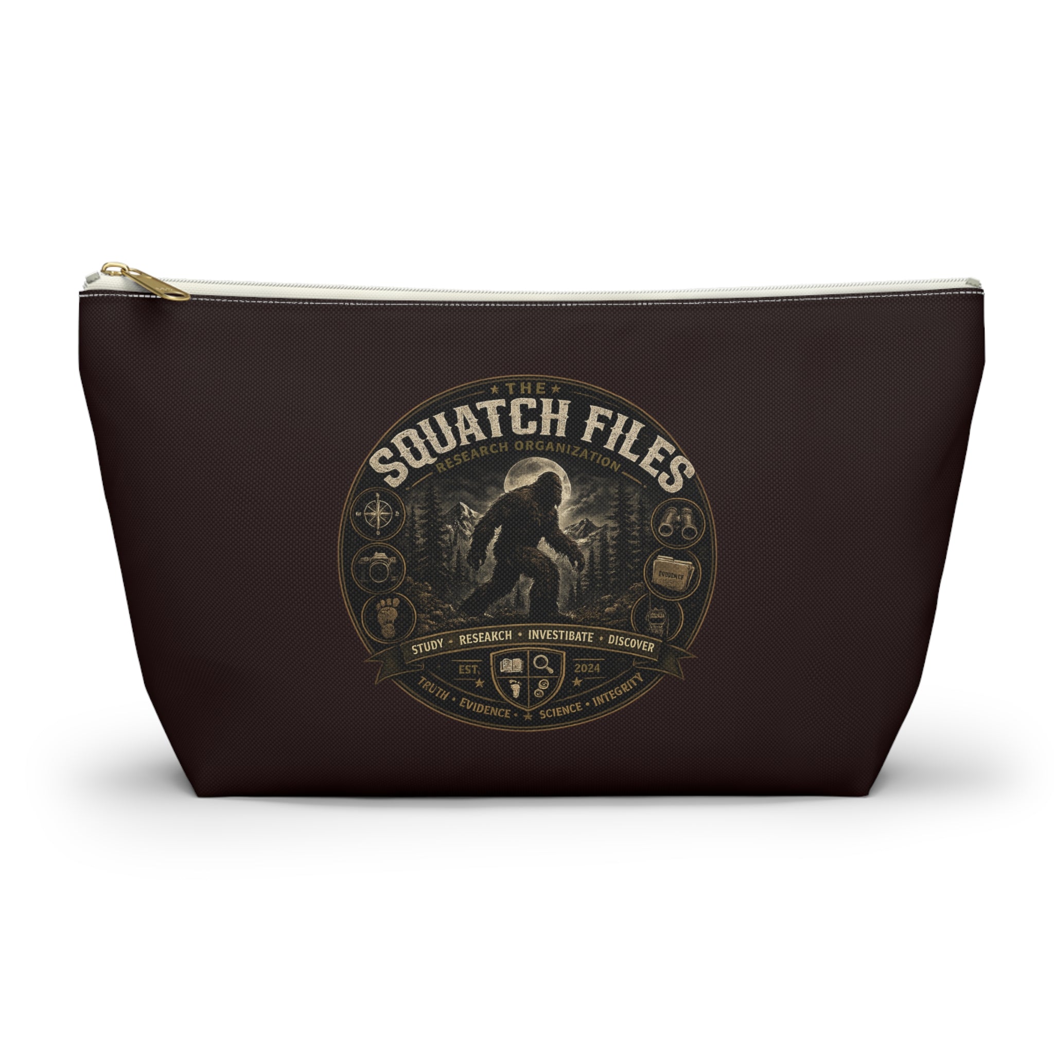 The Squatch Files Accessory Pouch — Bigfoot Travel Cosmetic Bag