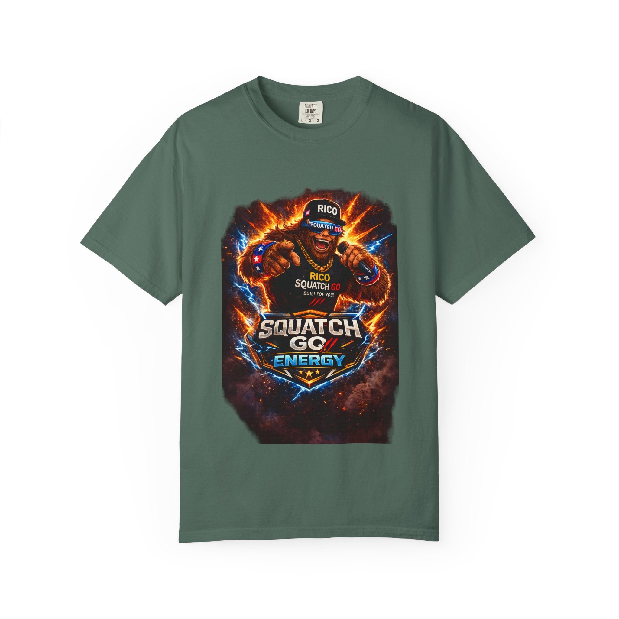 Squatch GC Energy Graphic T-Shirt — Retro Gamer Energy Drink Design