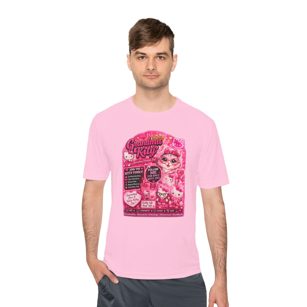 Grandma Kitty Graphic Tee — Cute Pink Cat Vintage Patch Design