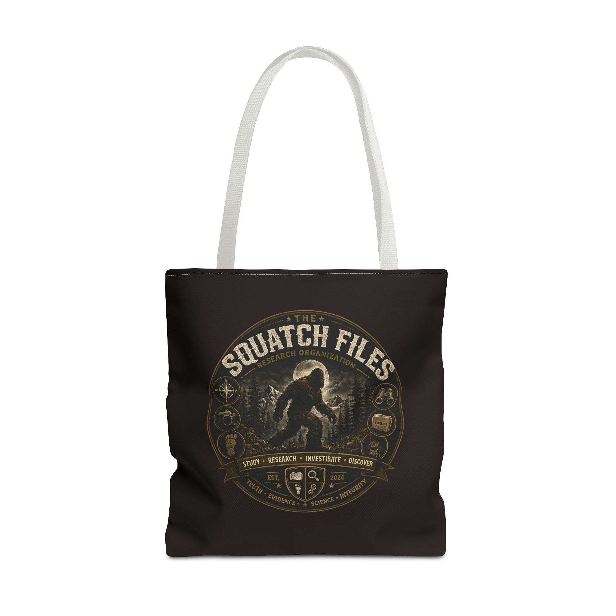 Squatch Files Tote Bag — Bigfoot Investigation Graphic Tote