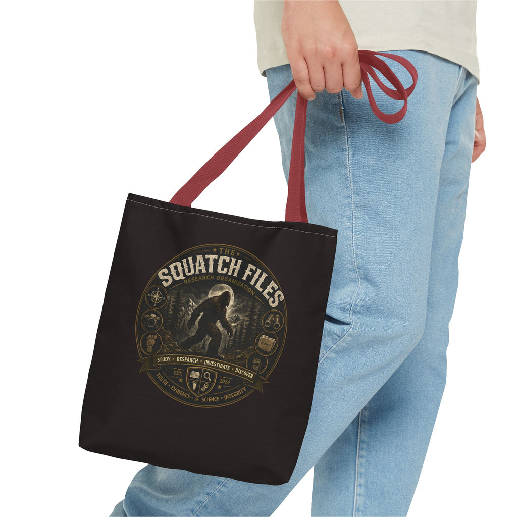 Squatch Files Tote Bag — Bigfoot Investigation Graphic Tote