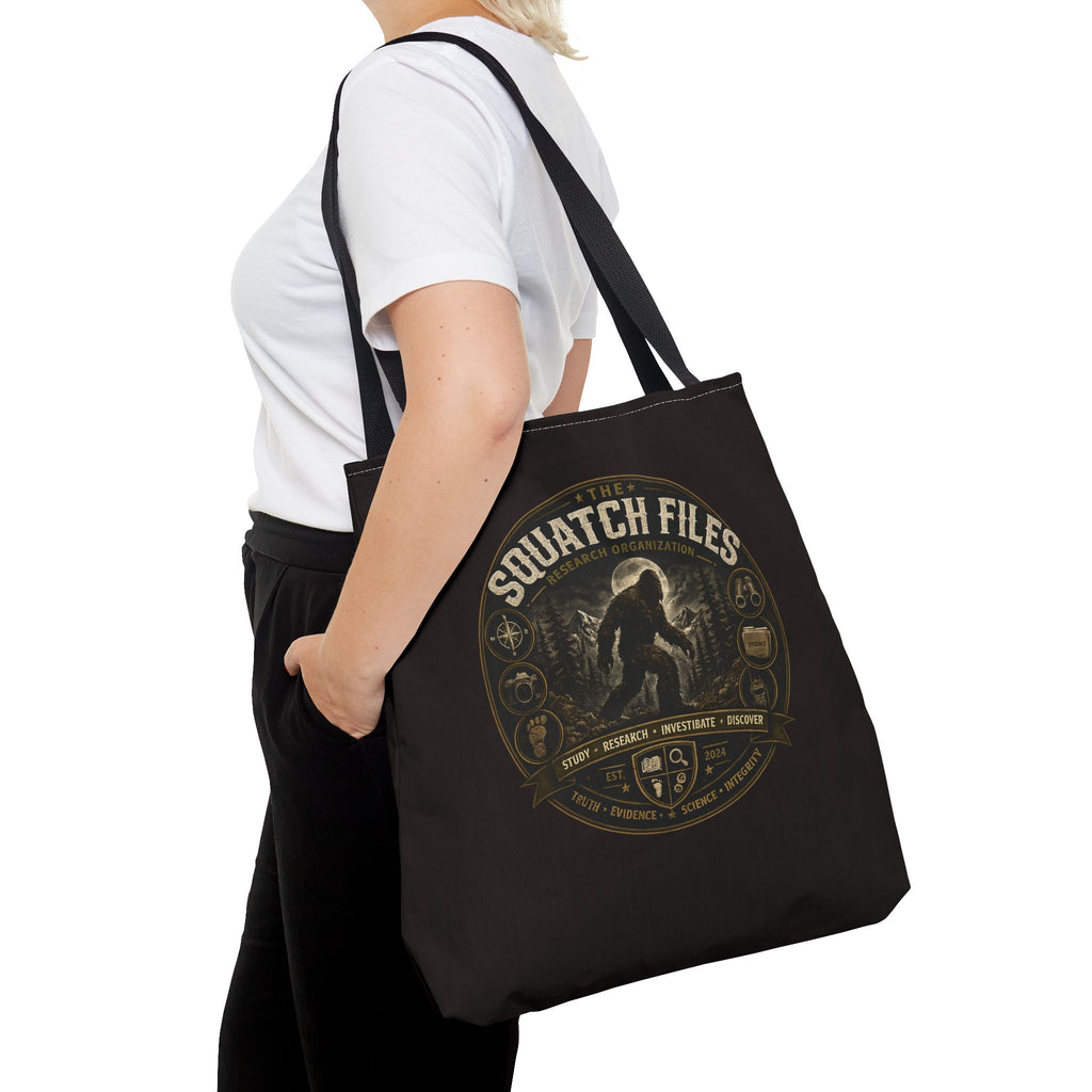 Squatch Files Tote Bag — Bigfoot Investigation Graphic Tote