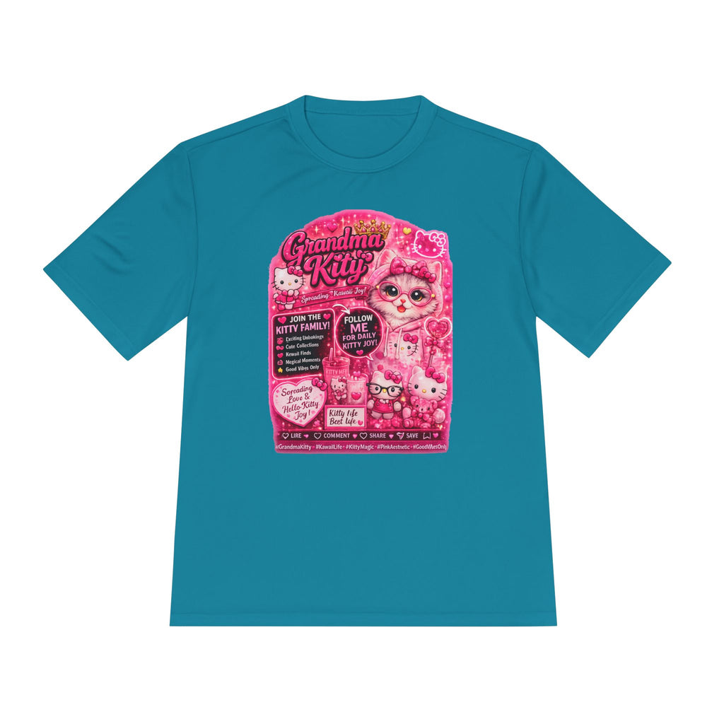 Grandma Kitty Graphic Tee — Cute Pink Cat Vintage Patch Design