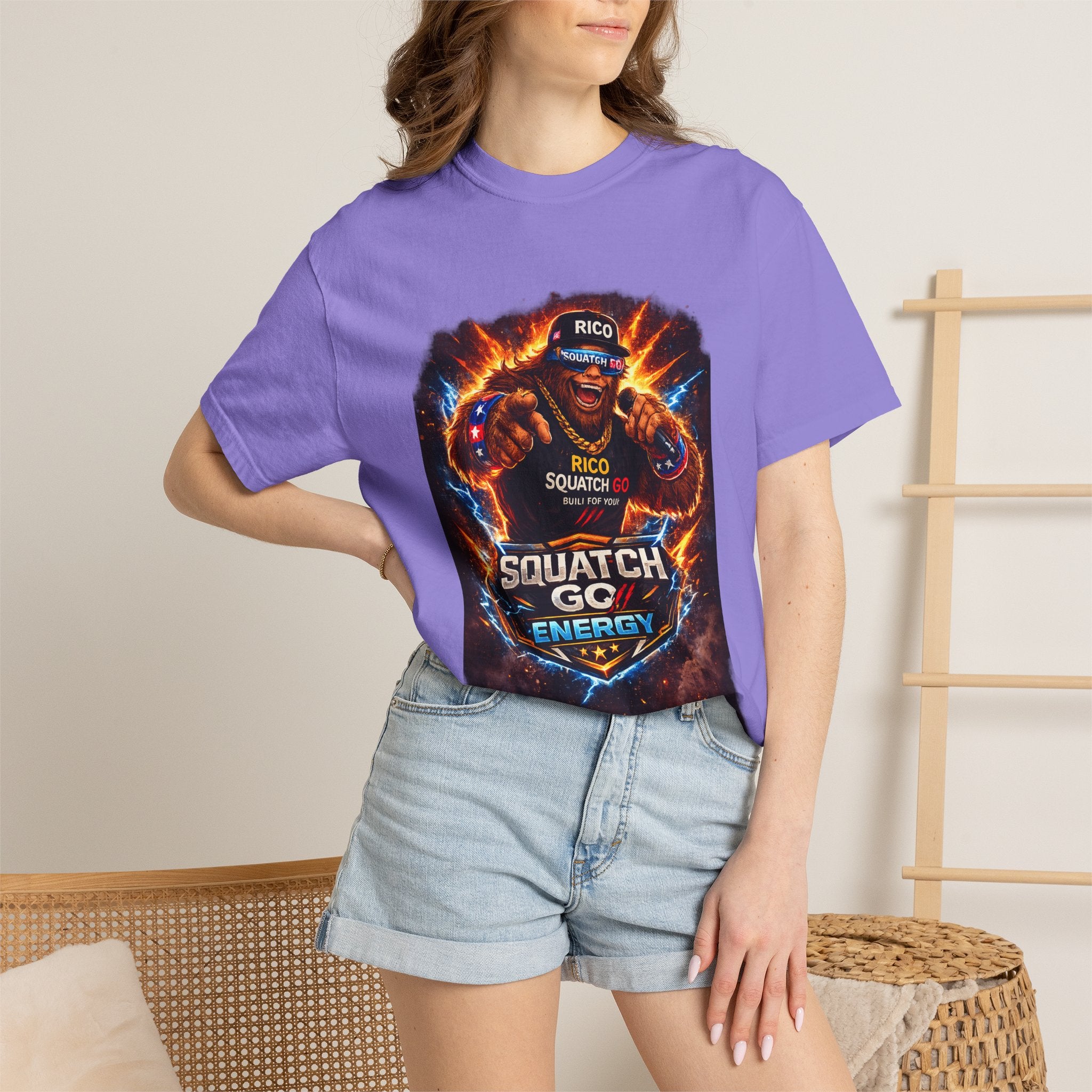 Squatch GC Energy Graphic T-Shirt — Retro Gamer Energy Drink Design