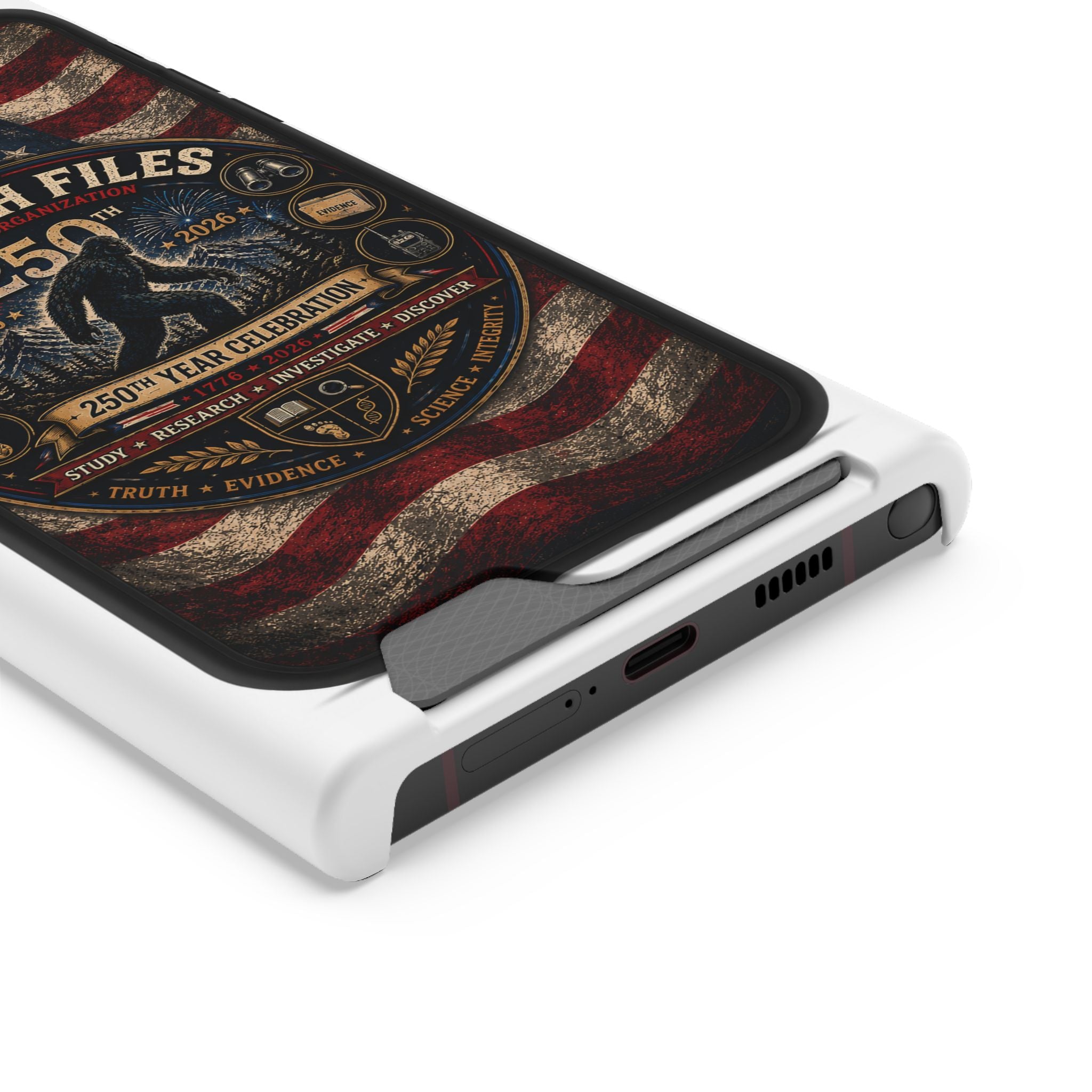 Phone Case — 'The Squatch Files 250th' Card Holder Case (Patriotic Bigfoot Design)
