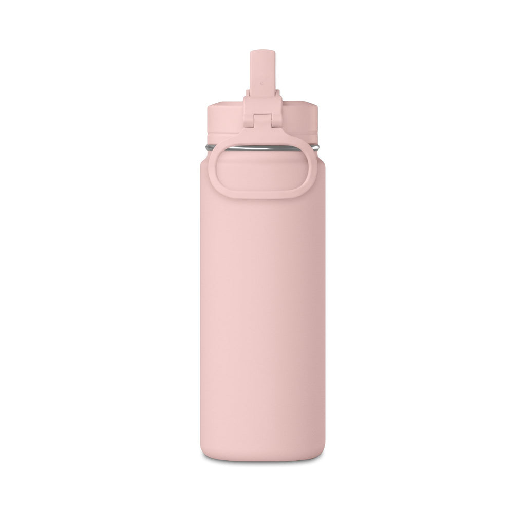 20oz Mini Water Bottle with Gray Brushstroke Design — Lightweight Straw Bottle for Kids & Everyday Hydration