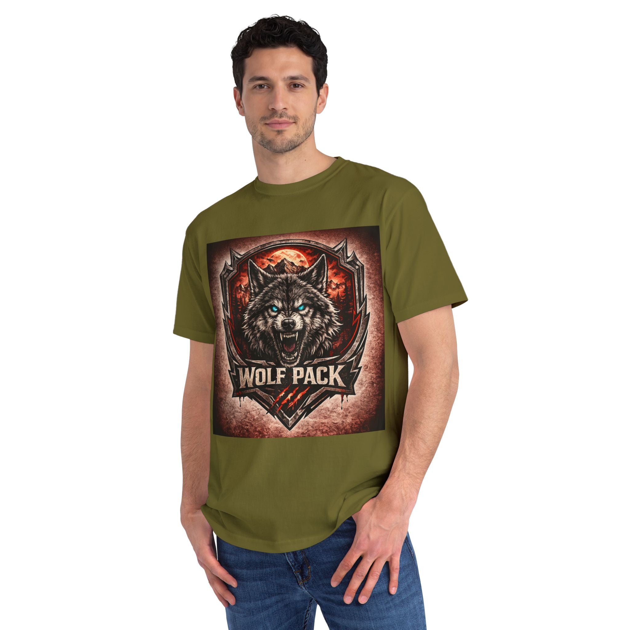 Wolf Pack Graphic T-Shirt — Fierce Wolf Emblem Tee