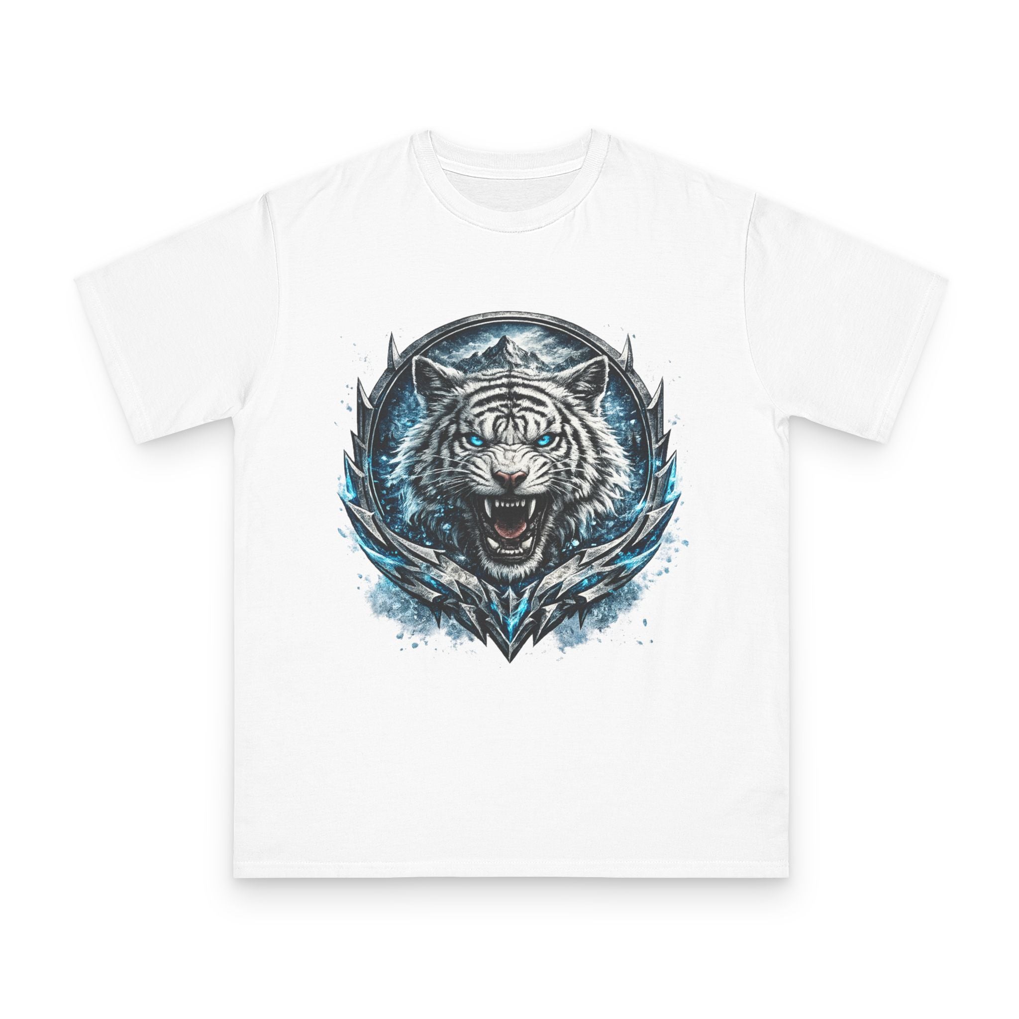 White Tiger Graphic T-Shirt — Fierce Ice-Cold Predator Design
