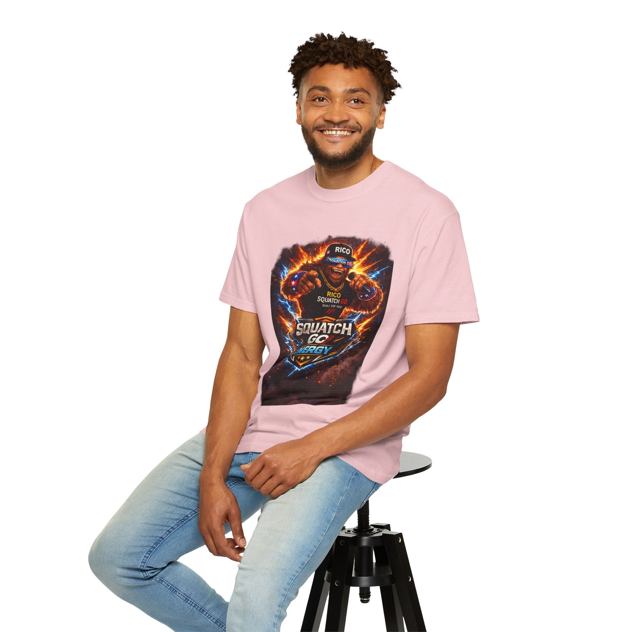 Squatch GC Energy Graphic T-Shirt — Retro Gamer Energy Drink Design