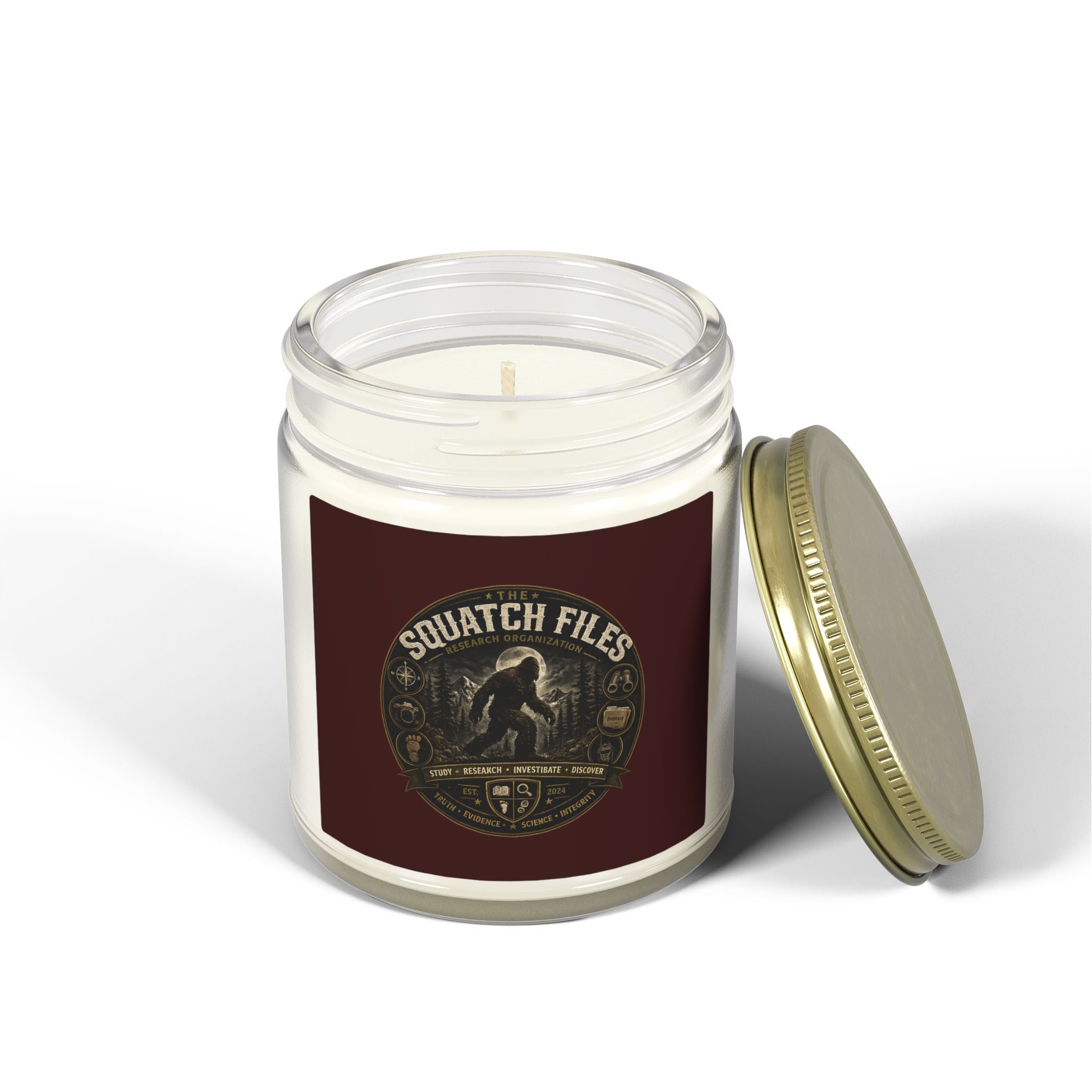 Coconut Apricot Wax Candle — Squatch Files Scent (4oz & 9oz)