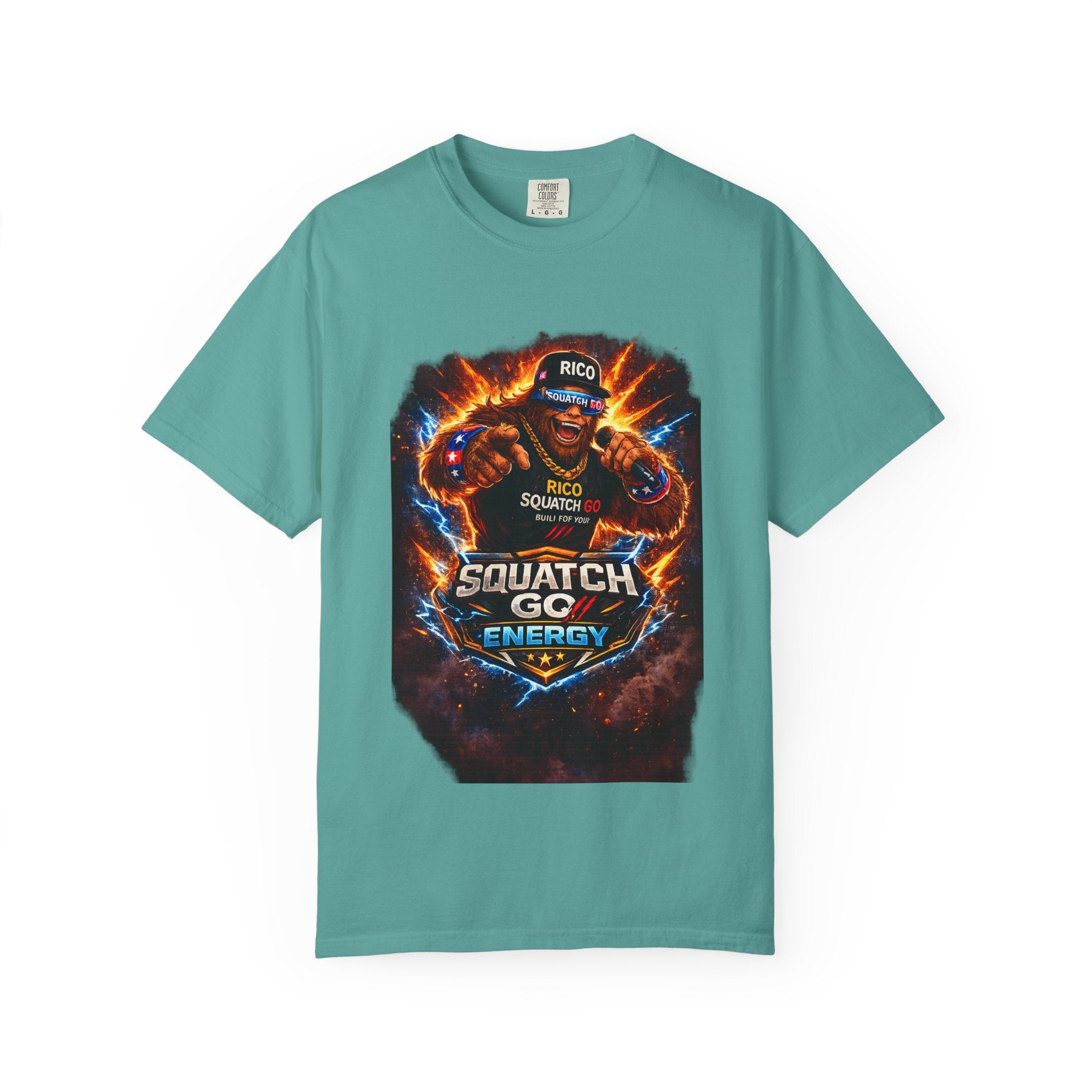 Squatch GC Energy Graphic T-Shirt — Retro Gamer Energy Drink Design