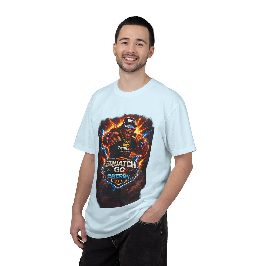 Squatch GC Energy Graphic T-Shirt — Retro Gamer Energy Drink Design