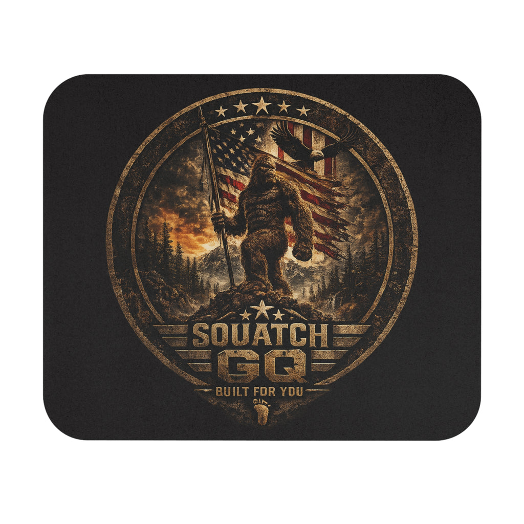 Squatch G8 Patriotic Bigfoot Mouse Pad — 'Built For You' Rectangle Desk Mousepad