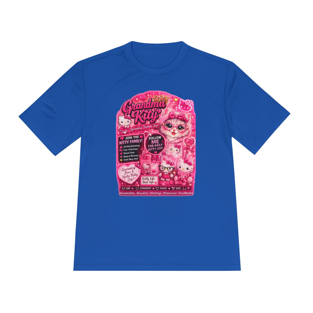 Grandma Kitty Graphic Tee — Cute Pink Cat Vintage Patch Design