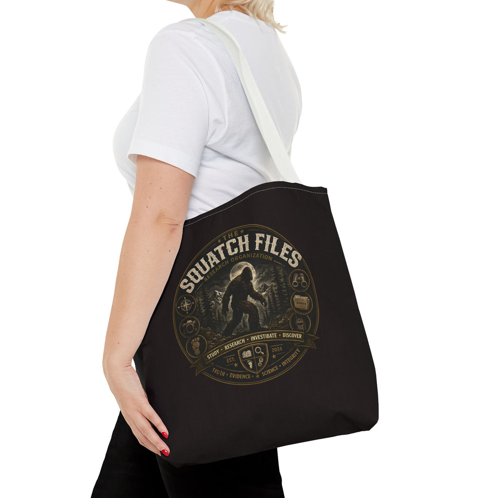 Squatch Files Tote Bag — Bigfoot Investigation Graphic Tote