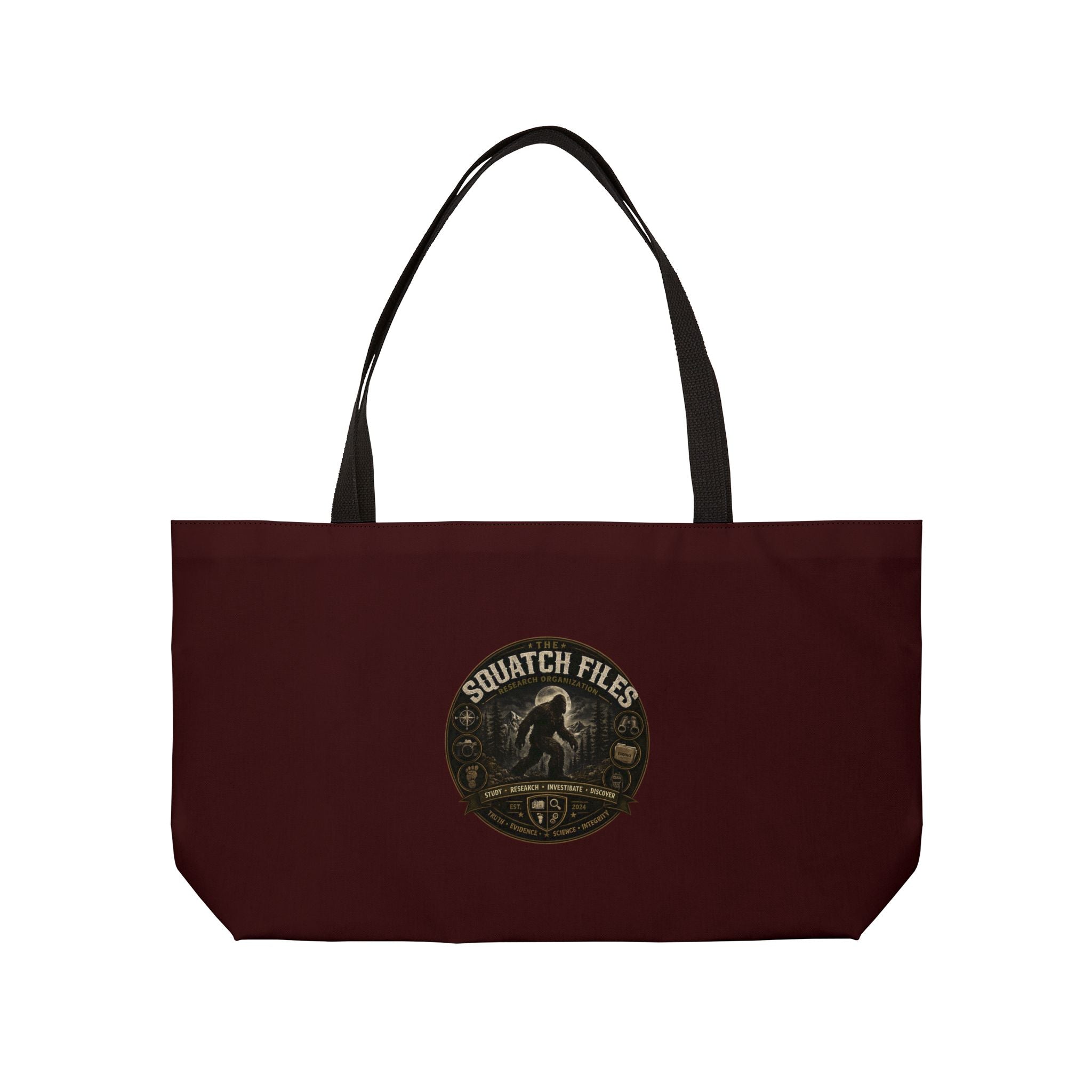 Weekender Tote Bag "Squatch Files" - Bigfoot Adventure Travel Tote