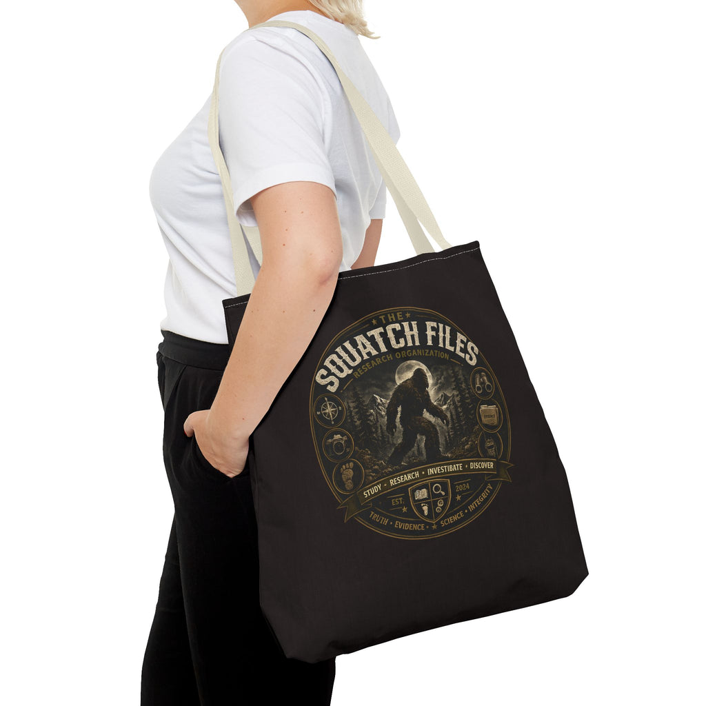 Squatch Files Tote Bag — Bigfoot Investigation Graphic Tote
