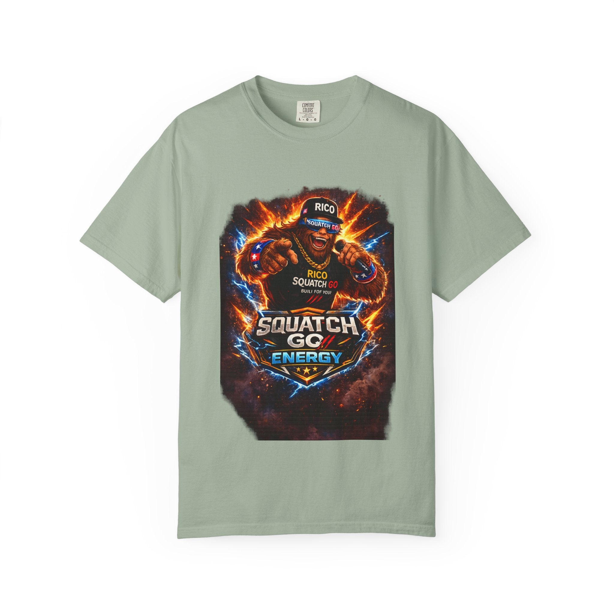Squatch GC Energy Graphic T-Shirt — Retro Gamer Energy Drink Design