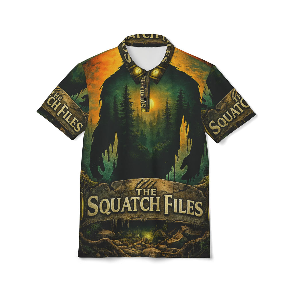 Sasquatch Polo Shirt — "The Squatch Files" All-Over-Print Outdoor Tee