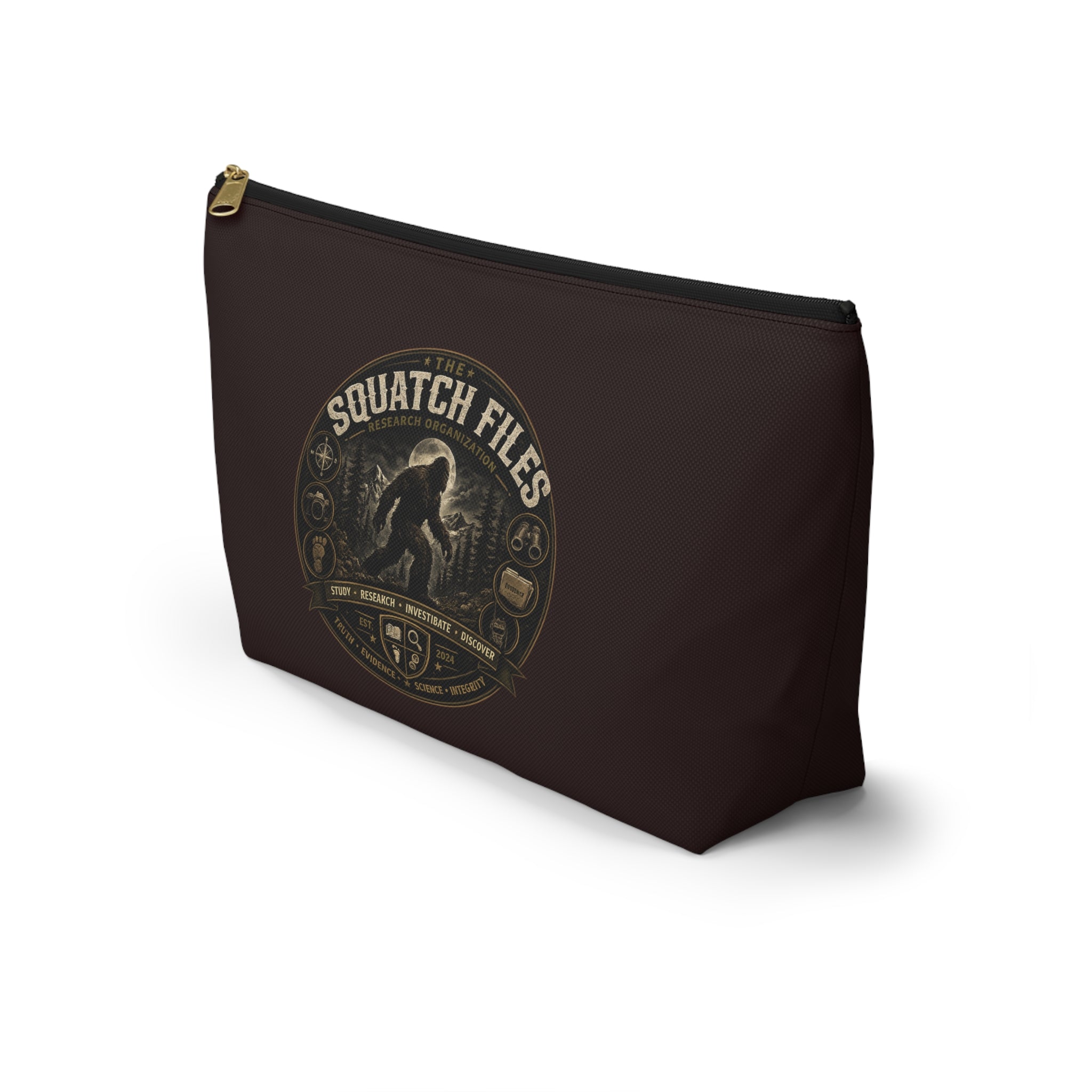 The Squatch Files Accessory Pouch — Bigfoot Travel Cosmetic Bag