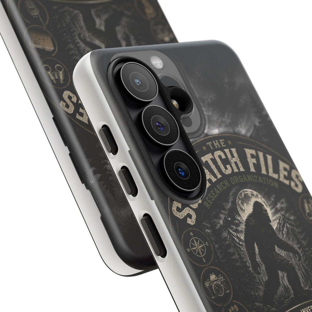 Squatch Files Research Organization Phone Case — Bigfoot Sasquatch Moonlit Forest Design