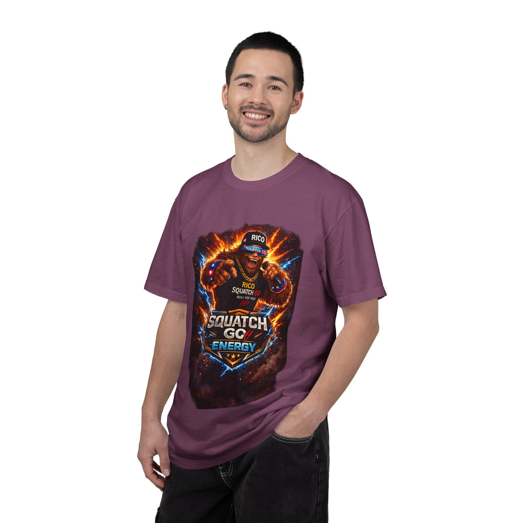 Squatch GC Energy Graphic T-Shirt — Retro Gamer Energy Drink Design