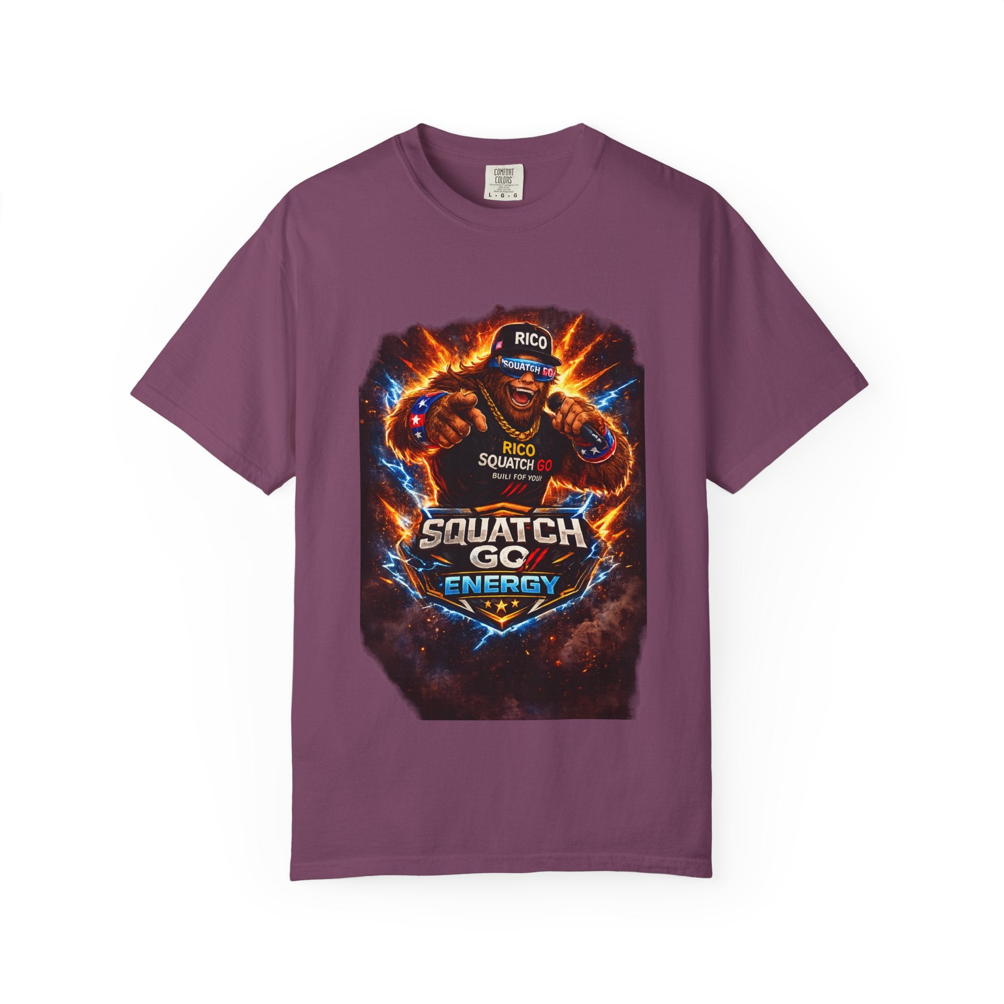 Squatch GC Energy Graphic T-Shirt — Retro Gamer Energy Drink Design