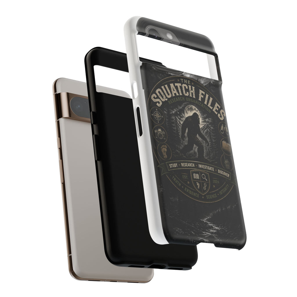 Squatch Files Research Organization Phone Case — Bigfoot Sasquatch Moonlit Forest Design