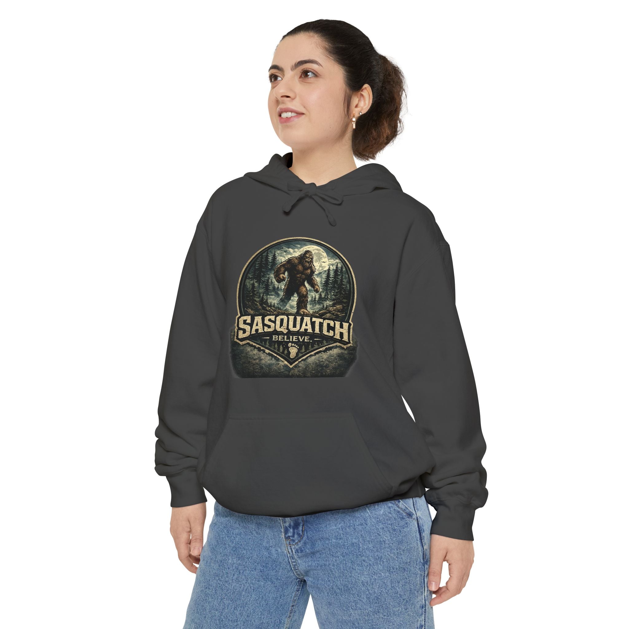Sasquatch Graphic Hoodie – Vintage Bigfoot Adventure Sweatshirt