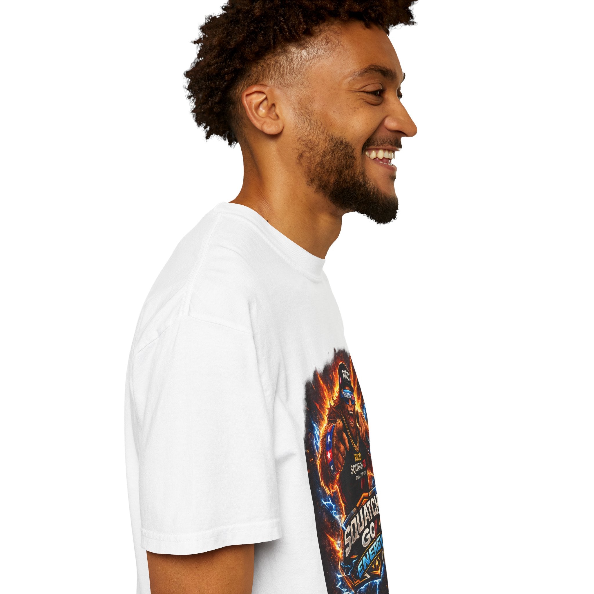 Squatch GC Energy Graphic T-Shirt — Retro Gamer Energy Drink Design