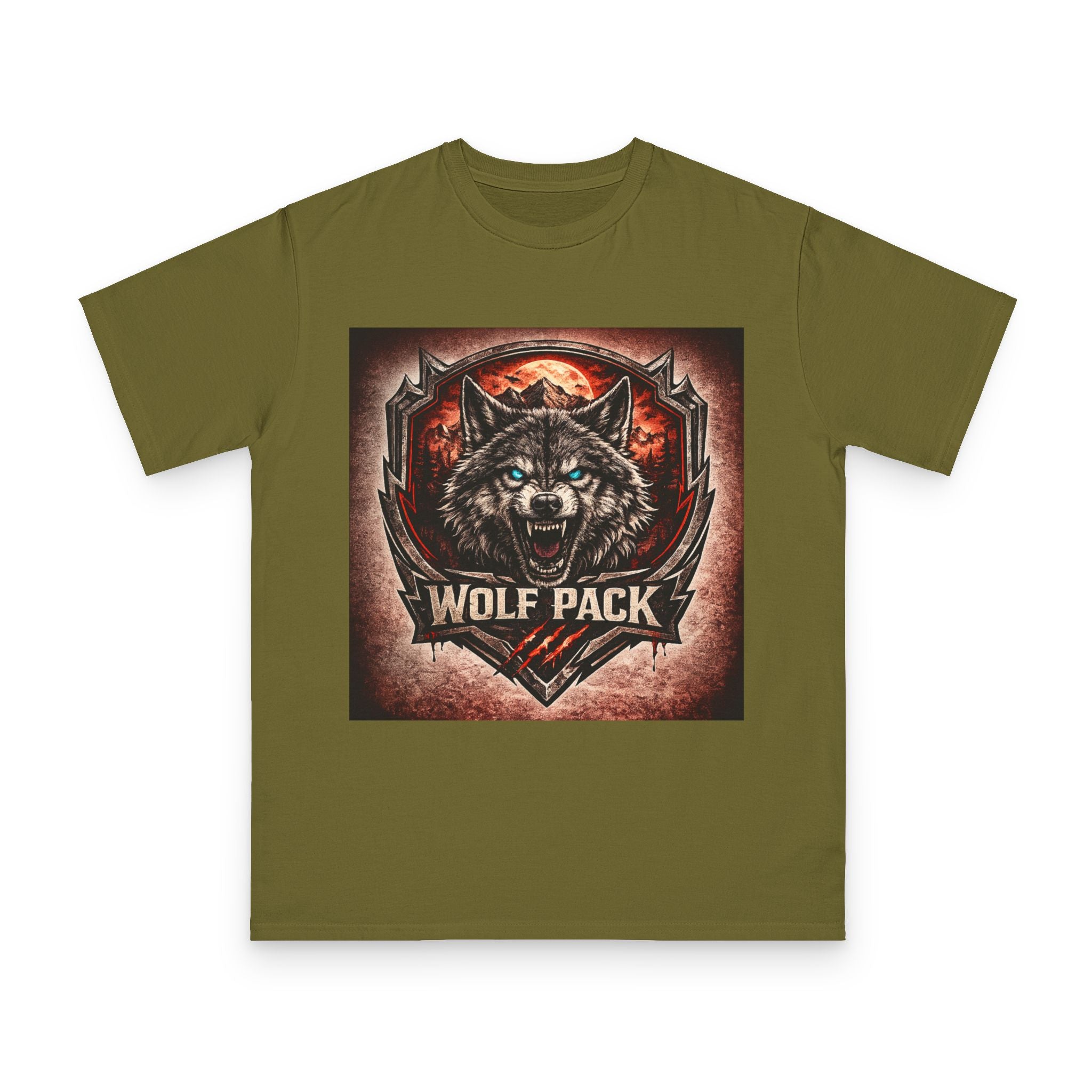 Wolf Pack Graphic T-Shirt — Fierce Wolf Emblem Tee