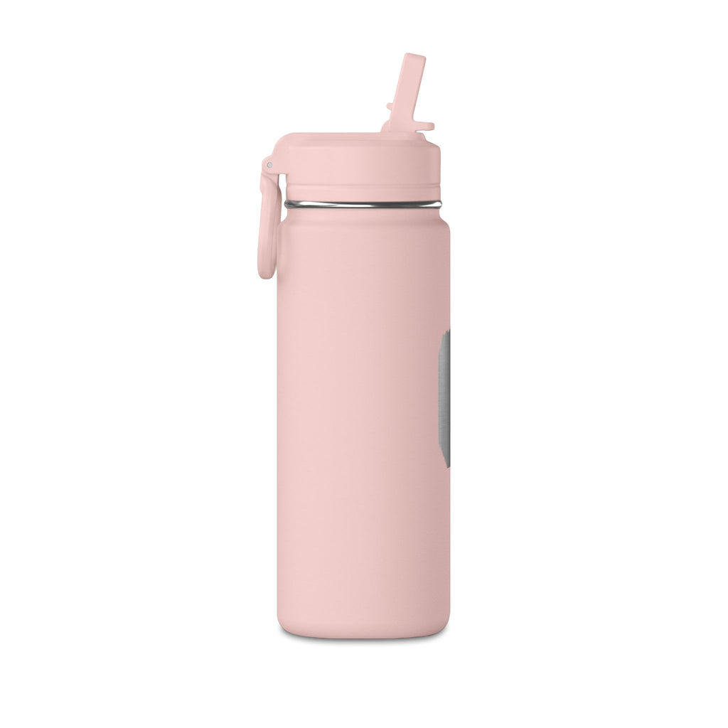 20oz Mini Water Bottle with Gray Brushstroke Design — Lightweight Straw Bottle for Kids & Everyday Hydration