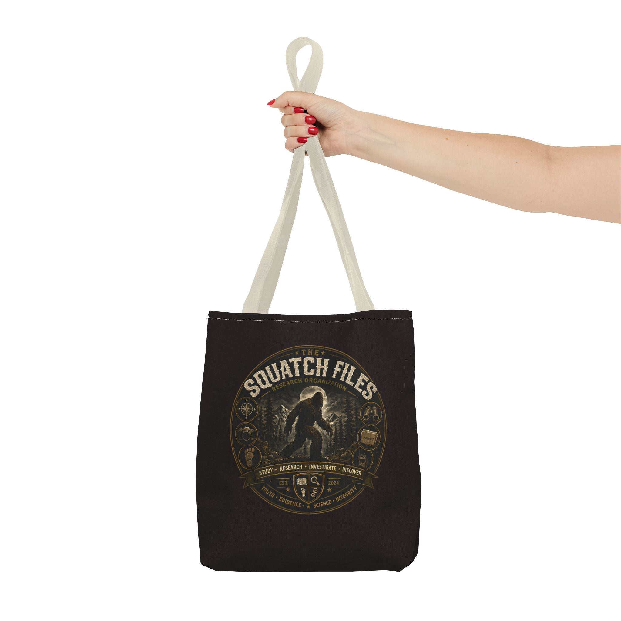 Squatch Files Tote Bag — Bigfoot Investigation Graphic Tote