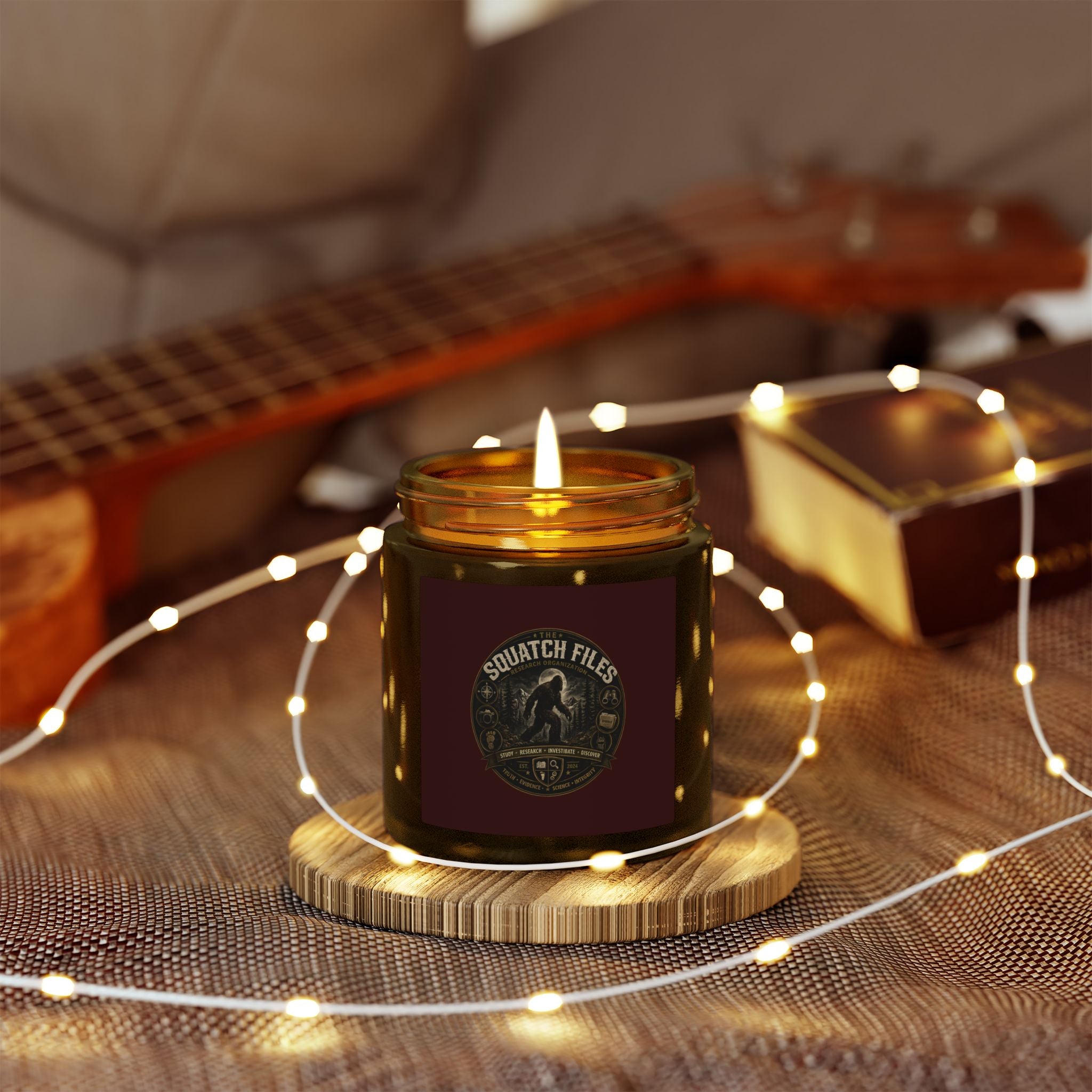 Coconut Apricot Wax Candle — Squatch Files Scent (4oz & 9oz)