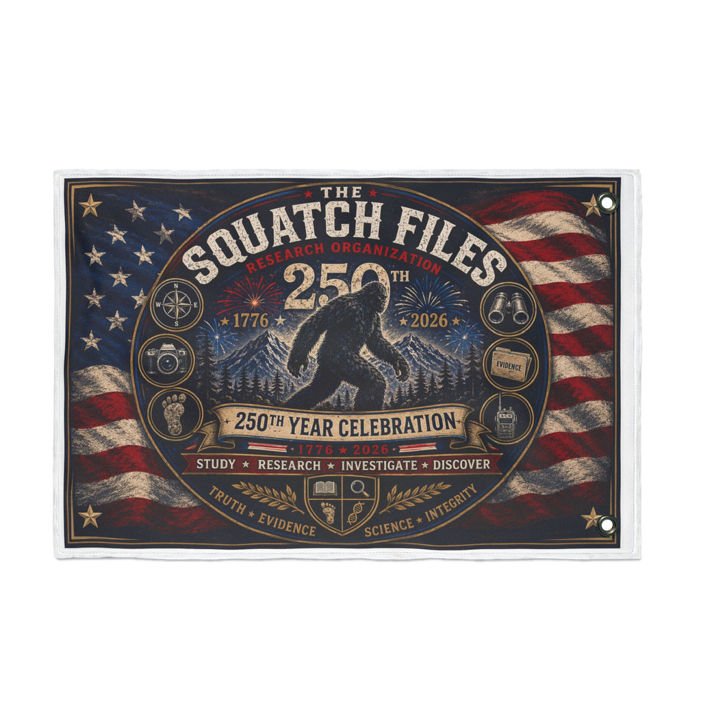 Squatch Files 250th Celebration Flag — Double-Sided Bigfoot Banner