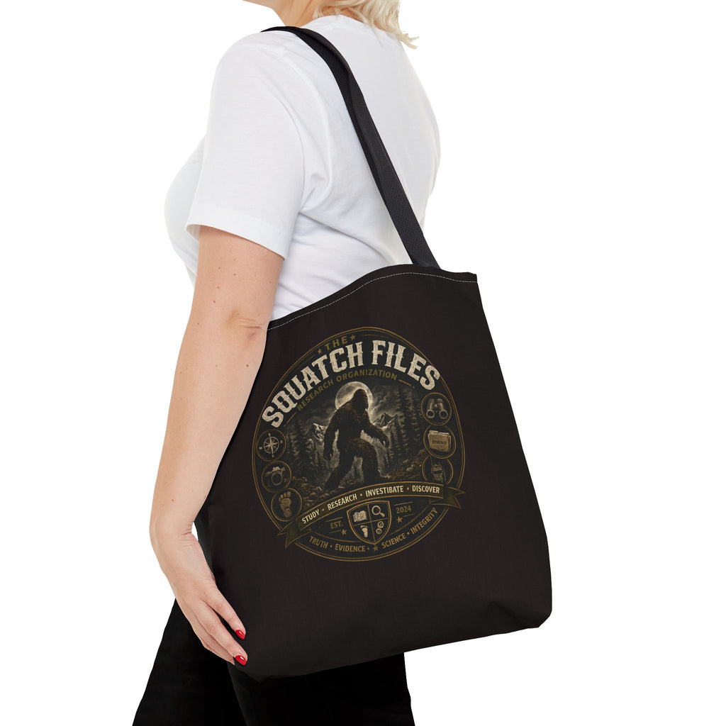 Squatch Files Tote Bag — Bigfoot Investigation Graphic Tote