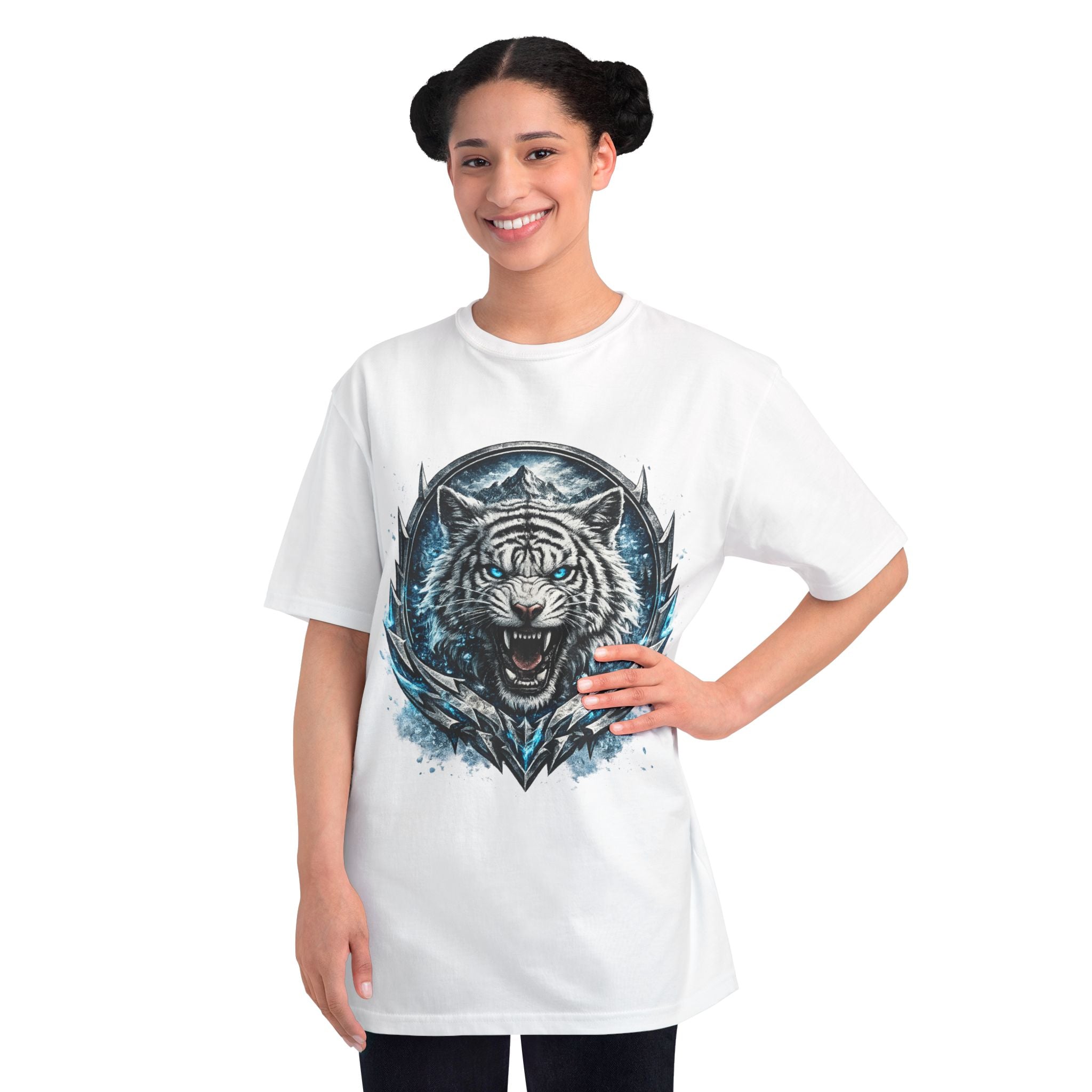 White Tiger Graphic T-Shirt — Fierce Ice-Cold Predator Design