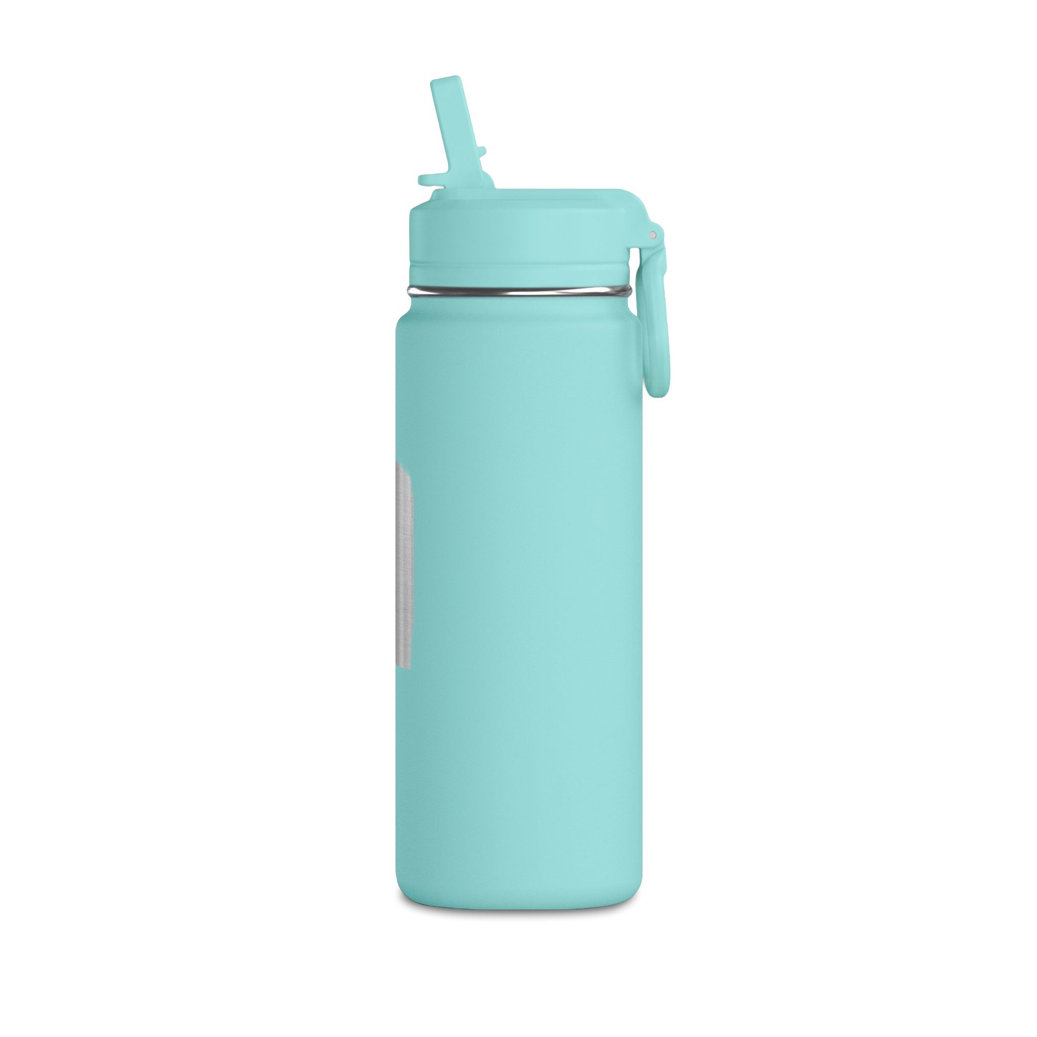 20oz Mini Water Bottle with Gray Brushstroke Design — Lightweight Straw Bottle for Kids & Everyday Hydration