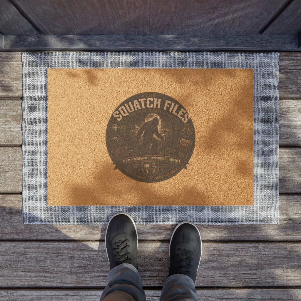 Squatch Files Doormat – Rustic Bigfoot Welcome Coir Mat