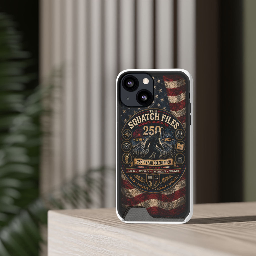 Phone Case — 'The Squatch Files 250th' Card Holder Case (Patriotic Bigfoot Design)