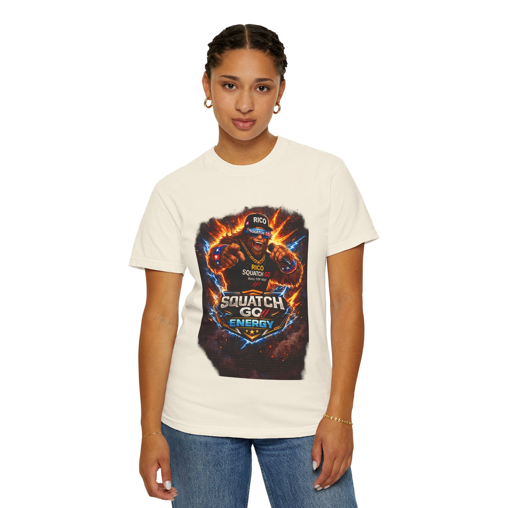 Squatch GC Energy Graphic T-Shirt — Retro Gamer Energy Drink Design
