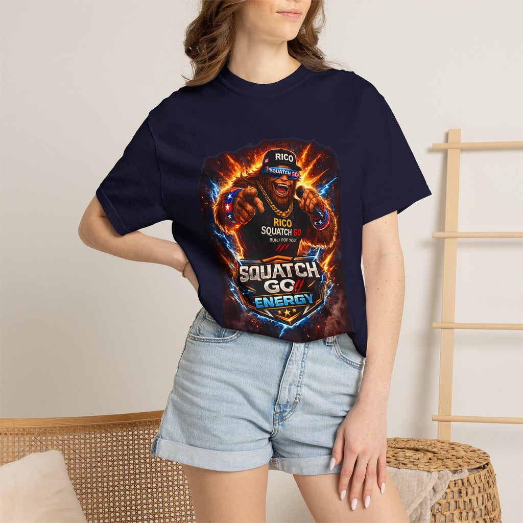 Squatch GC Energy Graphic T-Shirt — Retro Gamer Energy Drink Design