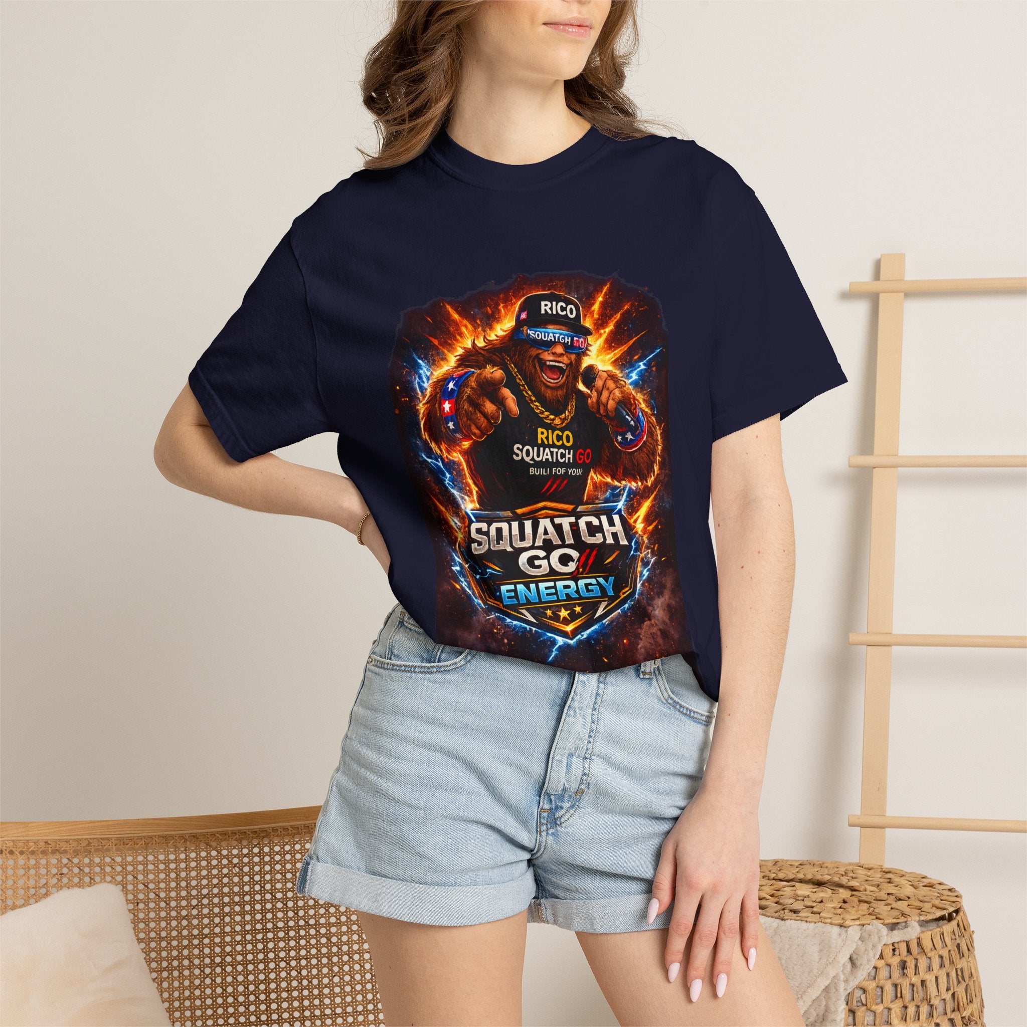 Squatch GC Energy Graphic T-Shirt — Retro Gamer Energy Drink Design