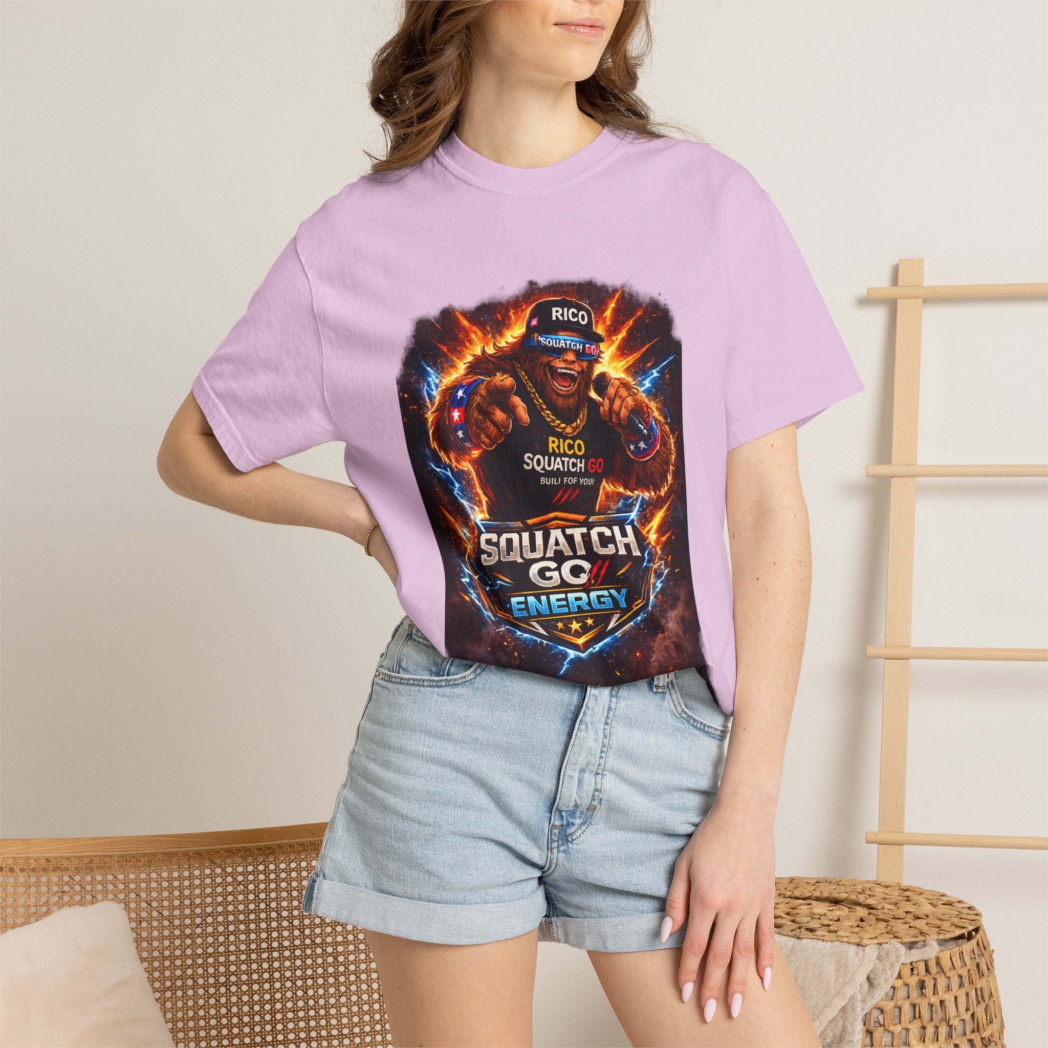 Squatch GC Energy Graphic T-Shirt — Retro Gamer Energy Drink Design