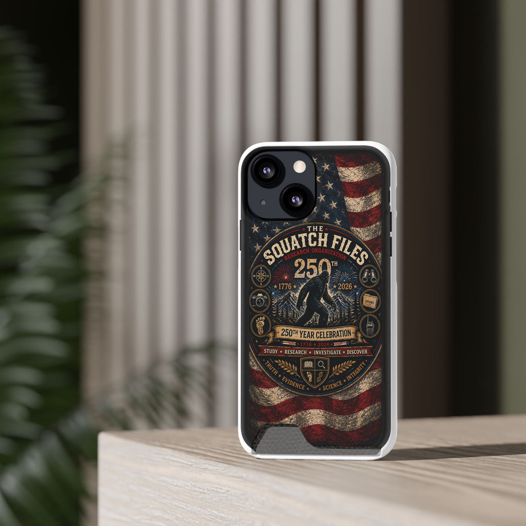 Phone Case — 'The Squatch Files 250th' Card Holder Case (Patriotic Bigfoot Design)