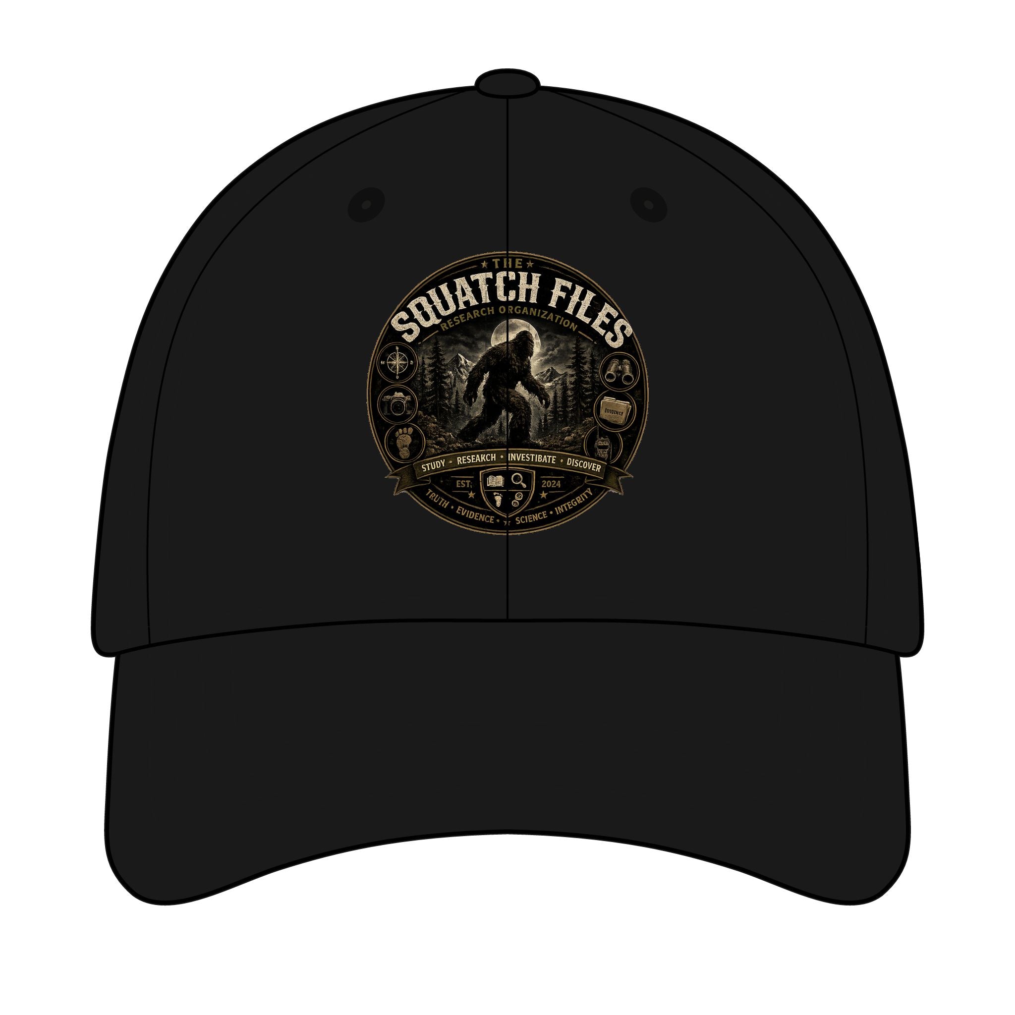 Squatch Files Bookforge Embroidered Cap — Outdoor Adventure Dad Hat