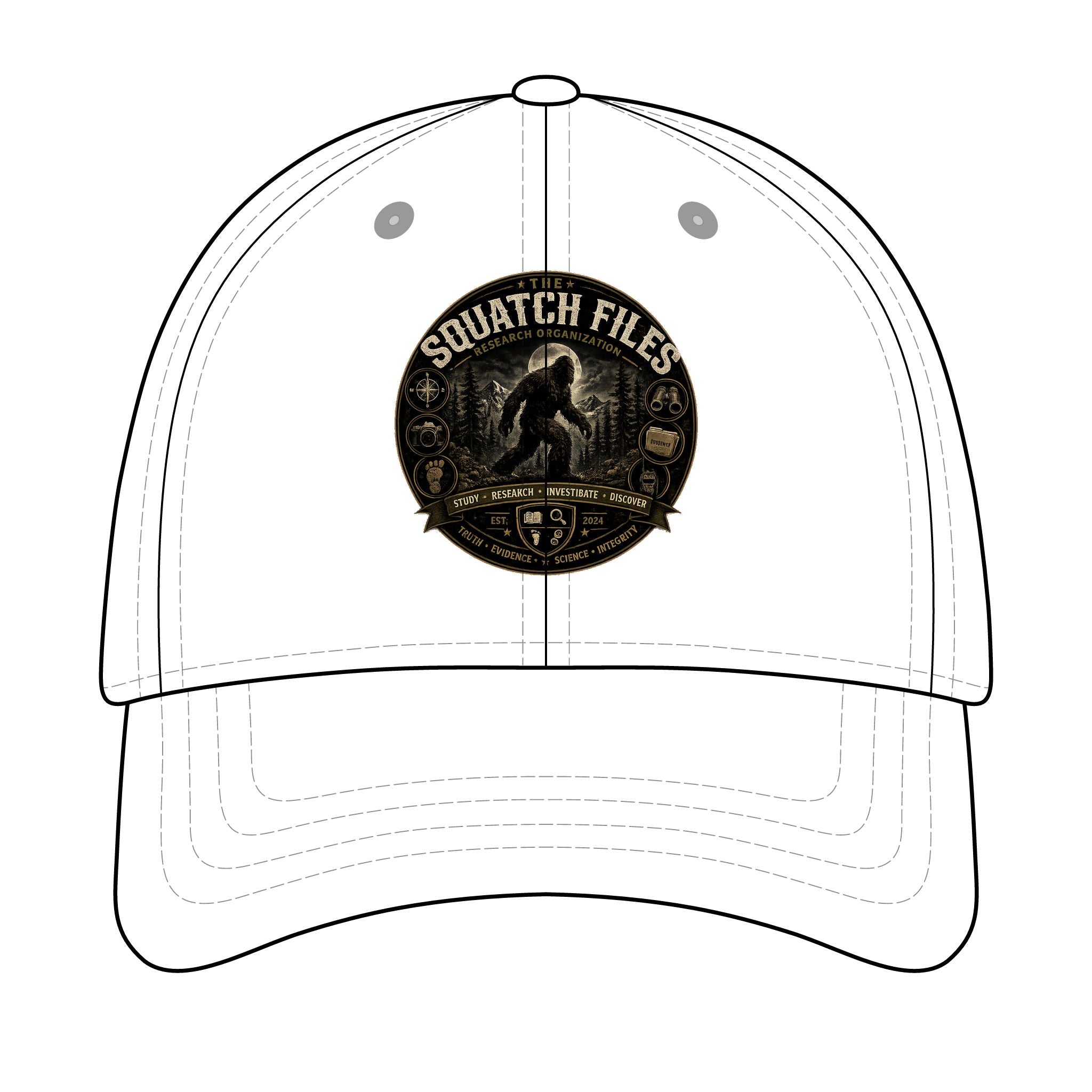 Squatch Files Bookforge Embroidered Cap — Outdoor Adventure Dad Hat
