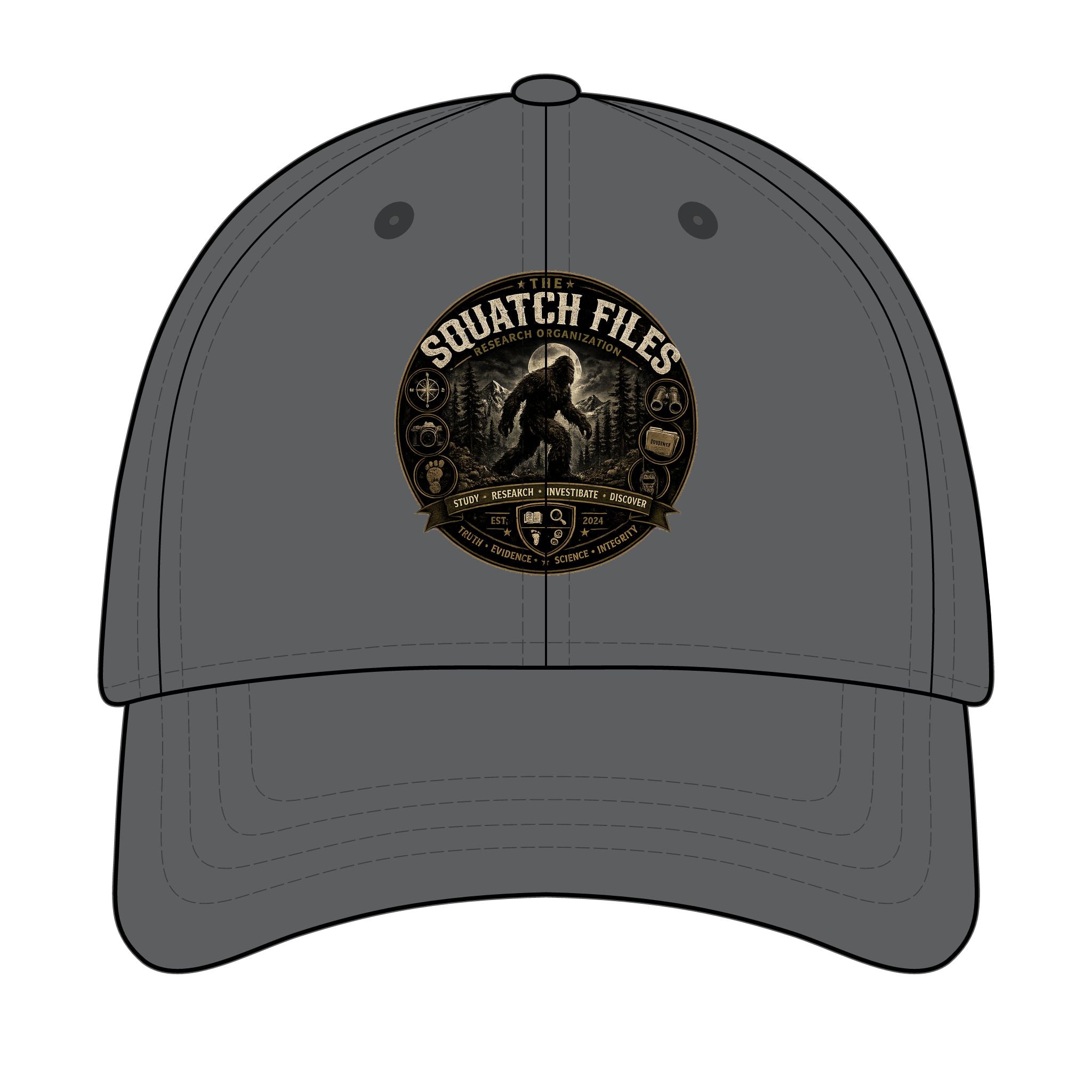 Squatch Files Bookforge Embroidered Cap — Outdoor Adventure Dad Hat