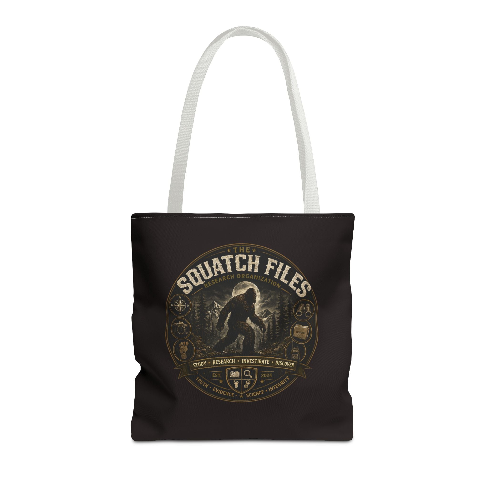 Squatch Files Tote Bag — Bigfoot Investigation Graphic Tote