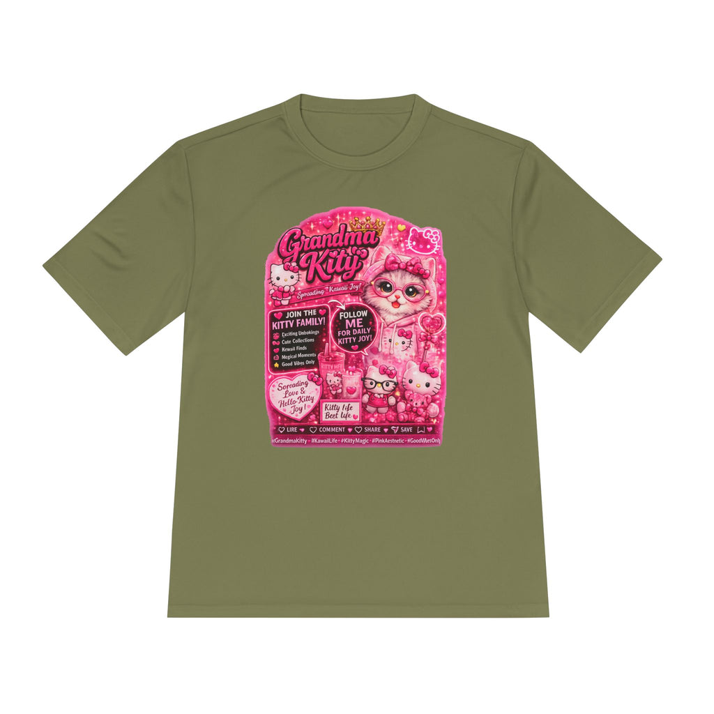 Grandma Kitty Graphic Tee — Cute Pink Cat Vintage Patch Design